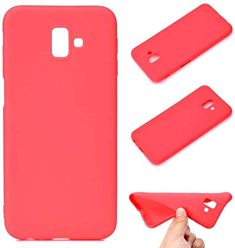 CoverKingz Softcase pour Samsung Galaxy J6+ (2018) - Housse Silicone pour Smartphone Galaxy J6 Plus - Housse Couleur Rouge Mat
