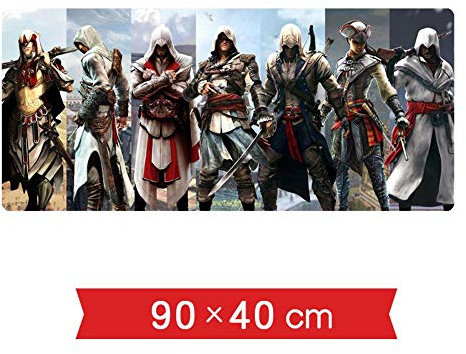 IGIRC Tapis De Souris Assassin's Creed 900X400Mm, Large XXL Grand Tapis De Souris De Jeu Professionnel avec Base Épaisse De 3Mm