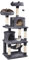 Yaheetech Rascador para Gatos de 158 cm Grande Arbol para Gatos Adultos Torre de Gatos Casita Juego para Mascota Gris Oscuro