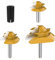 Rundfräser mit 1/4-Zoll-Schaft, abgerundete Kanten, Rundfräser für Perlenfräser – 1/8 1/4 3/8 1/2 Radius 4 Stück, 45XHD-1/4SH-3PCS, Lock Miter Router Bit-1/4Shank-3PCS