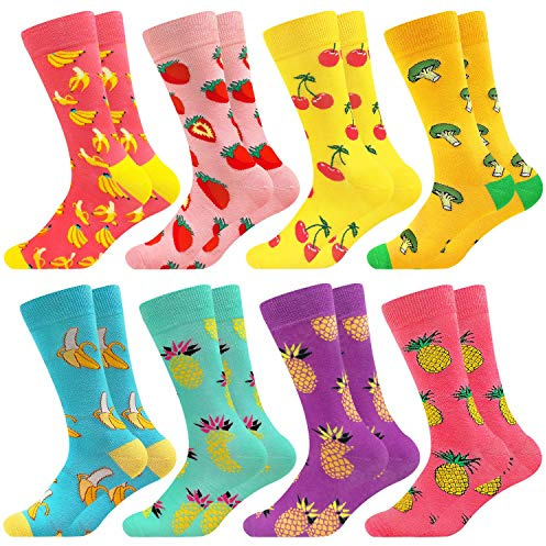 Facefuture Lustige Socken Bunte Phantasie Strümpfe Glücklich Baumwolle Sock 8 Pairs(804) L-XL