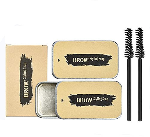 2-teiliges Augenbrauen-Seifenset, Augenbrauen-Styling-Seife, 4D-Augenbrauen-Gel Langlebiges Augenbrauen-Einstellgel Wasserdichtes Augenbrauen-Tönungs-Make-up-Balsam Pomade Cosmetics