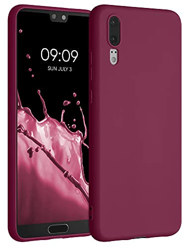 kwmobile Custodia Compatibile con Huawei P20 Cover - Back Case per Smartphone in Silicone TPU - Protezione Gommata - viola bordeaux