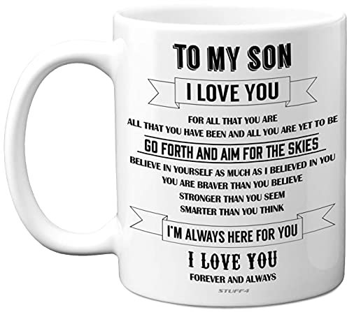 Stuff4 Son Mugs - Inspirational I Love You Mug, Gift from Mum and Dad, Birthday or Christmas Idea, 11oz Ceramic Dishwasher Microwave Safe, White