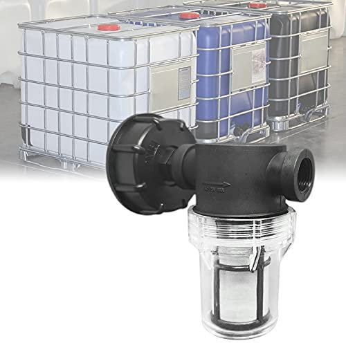Robinet Raccord Cuve 1000 L, Articulation de Tuyau de Jardin pour Collecteurs d'eau de Pluie avec Fonction de Filtre,S60x6 Adaptateur De Réservoir d'eau IBC (1/2'' Fil intérieur)