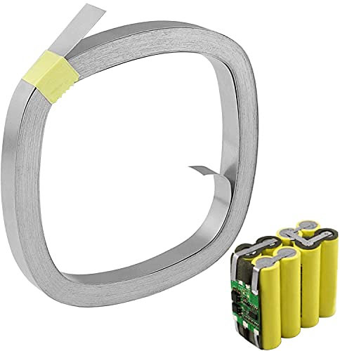 Prmape Nickel Streifen, Nickelstreifen 0.15 x 8mm, 10M Nickelband Für Löten von 18650-Packs aus Li-Po, NiMH Oder NiCd-Akkus Sowie zum Widerstandsschweißen
