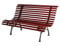 XXL Edle und Massive Parkbank aus Metall und Holz Gartenbank 150 x B. 70 x H. 81cm Sitzbank Farbe Dunkelbraun