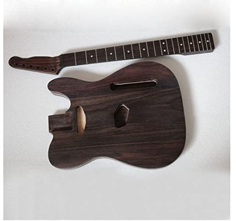 FLFL DIY Bausatz Gitarre DIY. E-Gitarrenkörper-Kit Für Alle Massiven Palisander Unvollendeter Gitarrenbausat