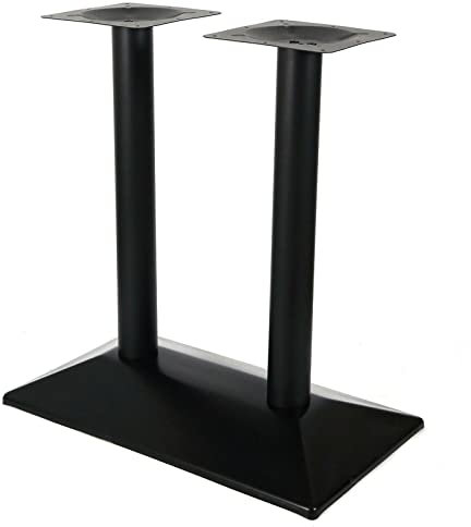 KinHall Säulentischgestell Doppeltischgestell Modell München Untergestell Tischuntergestell Bistro Gastrotisch quadratisch Möbelfuß modernes Tischgestell Höhe 72cm Füße für Esstische, schwarz