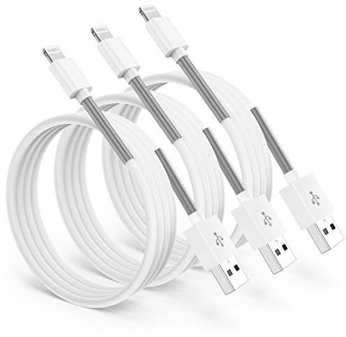 Paquete de 3 cables de carga para iPhone, cable Lightning original Apple de 2 m, cable USB a Lightning de 2 metros, compatible con iPhone 13 Pro Max/12/11/SE/XS/XR/X/8/7/6S/6/SE/5/iPad