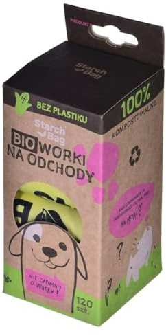 STARCHBAG Kompostierbare biomable Kotbeutel 120 Stück Kohl grün