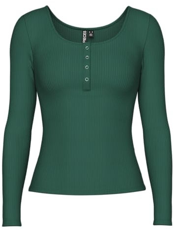 Pieces A/S Women's Pckitte Ls Top Noos Bc Long Sleeve, Trekking Green, M