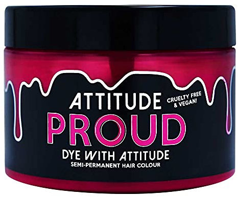 Attitude Semi-permanentes Haarfärbemittel l farbcreme für Cosplay, Karneval oder eine Mottoparty | Hairdye haarfarbe in UV Rosa I VEGAN l Proud UV Rosa 135ML | Mischbare Tönungen
