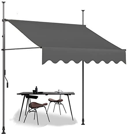 Einziehbare Markise Markisen für Türen Camper Markise Schatten Baldachin Sonnenschutz für Hof Veranda Balkon Markisen für Türen Manuell einziehbar UV-beständig ( Color : Gary b , Size : L:2m/6.5ft )