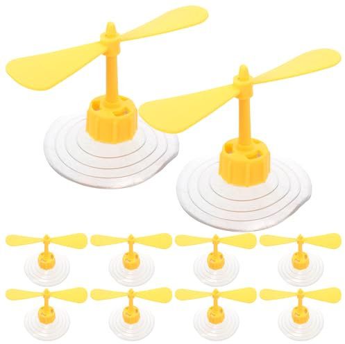 10 StüCk Helm Propeller Motorradhelm Propeller Für Hut Helm-Dekorationen Helm-Propeller Libellen-Saugnapf Dekoratives Zubehör Gelb