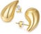MOROTOLE Chunky Gold Hoop Earrings für Frauen Leichtgewicht Hypoallergen Hollow Ohrringe Teardrop Earrings Ohrring Dupes für Frauen Trendy