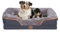 Orthopädisches Premium Hundebett für mittelgroße Hunde - extra Halteschlaufe, Wasserdichter Innenbezug, Hundesofa,Hundekissen,flauschig,Bezug abnehmbar, waschbar, 89 x 63 x 17 cm, hellgrau (XL)