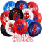 Yiran 18 Stück 6 Stile für Spiderman-Luftballons, Dunkelrot, Schwarz, Blau, Weiß, 30,5 cm, Latex-Ballon für Erwachsene, Kinder, Jungen, Superhelden-Thema, Geburtstagsparty, Dekorationen,