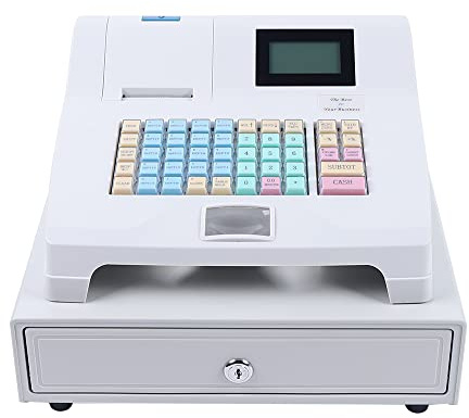 Electronic Cash Register, POS Casher Thermal Printing Electronic with Receipt and Journal Printers,48 Keys 8 Digital LED Cash Register for Small Business,Retailer,Supermarket,Grocery,Convenience