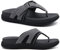 COFACE Mens Flip Flops with Arch Support Comfortable Leather Beach Sandals for Men Orthopedic Thick Cuhsion Adjustable Man Flip-flop Outdoor Size 11 grey
