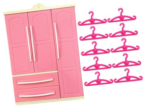 MagiDeal Armadio per Bambole Organizzatore di Vestiti con Gruccia Dritta - Mobili in Miniatura, Ornamento Decorazioni