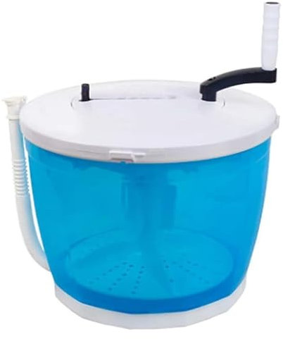 Tragbare manuelle, nicht elektrische Waschmaschine und Wäscheschleuder, Waschmaschine/Trockner mit Kurbelgriff for Camping, Wohnmobile, Wohnungen /42 (Color : Blue)