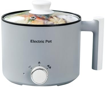 YOOLYQI - Electric hot pot: 1.5L non-stick pot, 600W/300W power setting, multi-function hot pot for pasta, noodles, egg soup with boil protection and
