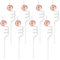 8 Pcs Reusable Straw Drinking Replacement Straws Spiral Milkshake Straw with Mirror Decorated Disco Balls for Cocktail Smoothie Cold/Hot Juice Bar Pub Summer Party Supply Bent Straws (Rose Gold)