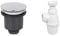 Wirquin 30723746 Bonde de douche Tourbillon à sortie verticale pour receveurs ø90 avec dôme en ABS, chromé, Gris & 30723136 Siphon de lavabo Ø32 réglable en hauteur, blanc