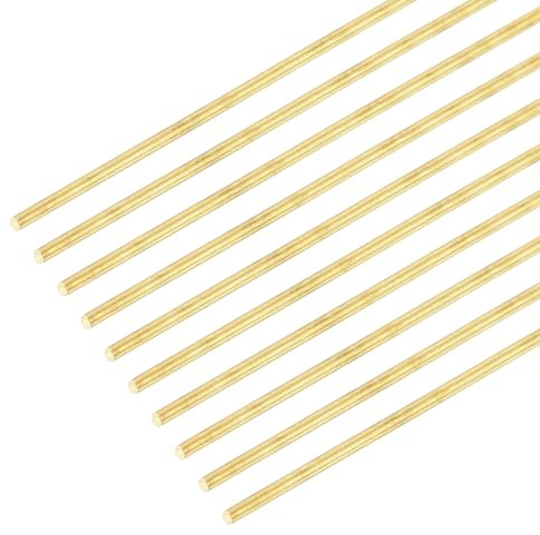 DMiotech 30er Pack 1mm x 300mm Messingstangen Massiv runde Messingstange | für DIY Handwerk Messing Schweißstangen Drehbank Barren Lager für Durchschlagwellen Modellflugzeug Schiff Auto