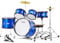 VEVOR Juego de batería infantil de 5 piezas para principiantes, incluye bombo tom, tambor de pie, platillo de trono ajustable, pedal Hi-Hat y dos pares de baquetas para niños, color azul