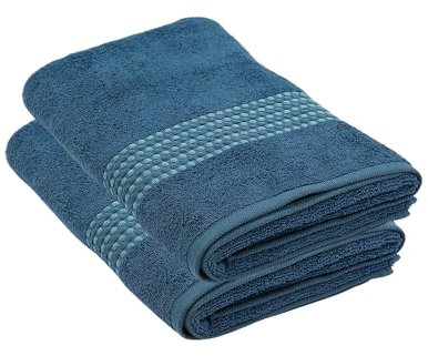 Maisonette Classy Badehandtuch Groß (70x140cm, 2er Pack) - 100% Baumwolle Dunkelblau Handtücher für Dusche, Sauna
