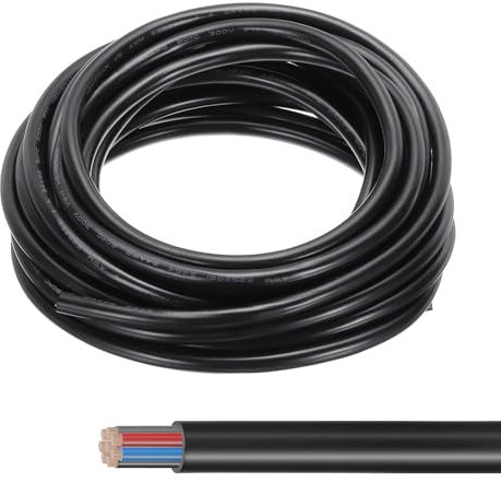 sourcing map 16FT 24AWG 8 Conductor Electrical Cable, 24/8 High Flexible Tinned Copper 24 Gauge Electric Wire for Boat Wiring House Wiring Alarm Systems, Portable Lights