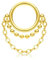 BodyBonita 16G Septum Piercing Klicker - 316L Edelstahl Nasenring für Frauen Männer Nasenpiercing Dangle Ohrringe Hoop Knorpel Conch Piercing Schmuck Tragus Daith Helix Gold 8 mm Chain Clicker