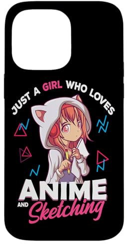 Just A Girl Who Loves Anime and Sketching Otaku Anime Merch Case for iPhone 14 Pro Max