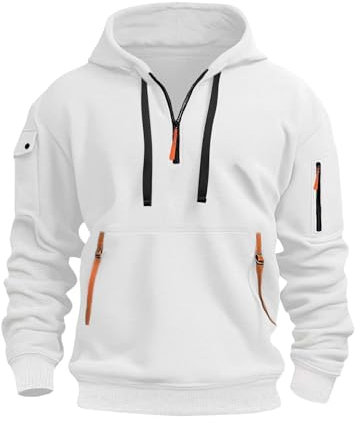 Hoodie Herren Sweatshirt Mit Taschen Hoodie Herren Mit Print Universelles Thermo-Sweatshirt Für Herren Einfarbig Sweatshirt Basic Geeignet Für Den Heimgebrauch