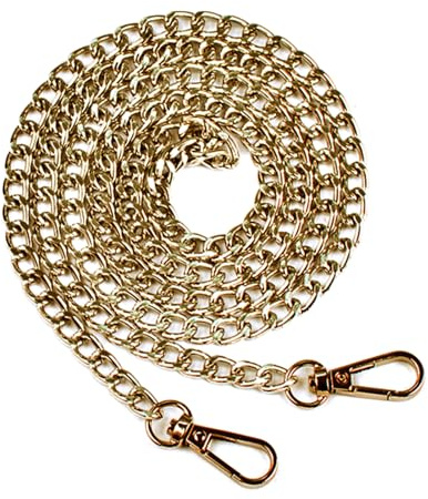 Aluminium Taschen Trageriemen Kette, Schulterriemen für Taschen Kette Bronze, Ersatz Taschenkette Metall 120cm mit Schnallen für DIY Metall Schulter Crossbody Tasche Handtasche Geldbeutel (Bronze)
