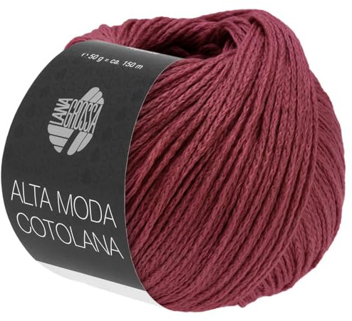 LANA GROSSA Alta Moda Cotolana | Edles Kettengarn aus 45% Schurwolle (Merino superwash), 45% Pima Baumwolle & 10% Polyamid| 50g Wolle zum Stricken & Häkeln | 150m Garn FB 59