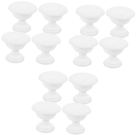 Roman Basin - Juego de jarrones de terracota con macetas y pedestales para decoración de jardín (3 juegos)