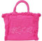 F**K Borsa mare fucsia da donna con bordi sfrangiati e logo UNI