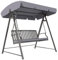 Outsunny Columpio de Jardín Exterior de 3 Plazas Balancín de Jardín Exterior con Toldo Ajustable Cojín y Estructura de Acero Carga 360 kg 205x133x181 cm Gris
