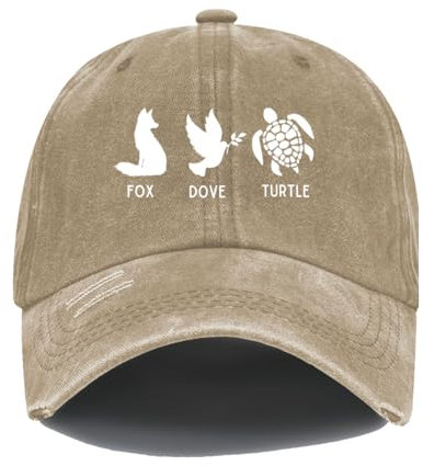 Fox Dove Schildkröte Hut Fox Dove Turtle Baseball Cap Casual Animal Print Cap, braun, 53