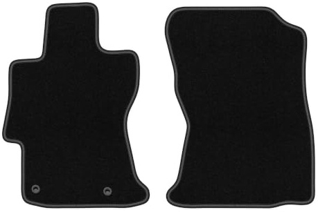 Velours-Fußmatten vorne passend für Subaru XV II 2019-, Schwarz, BASIC | passend für SUV; dünner Velours-Teppich (Polypropylen), ca. 4 mm; rutschfest, Druckknöpfe 16 mm