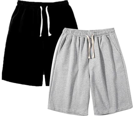 ACMEDE Pantaloncini in Felpa da Ragazzo Casual Estivi da Uomo Pantaloncini Leggeri da Palestra,Corsa e Spiaggia con Coulisse e Tasche Pantaloni Corti Sportivi da Esterno per Ragazzi Adolescenti