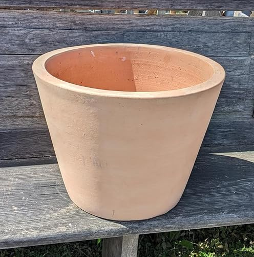 Generisch Neu !! Schöner konischer Blumentopf ca. 23 cm Außendurchmesser aus rötlichen Terracotta Terrakotta Garten Deko Blumenkübel Pflanztopf Übertopf