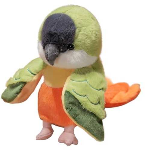 KUKUShining Papagei Fingerpuppen Plüschtier, Süße Stofftier Puppe Kuscheltier Weiche Fingerfiguren Papageien Plüsch Spielzeug Für Halloween Schulparty(Orange)