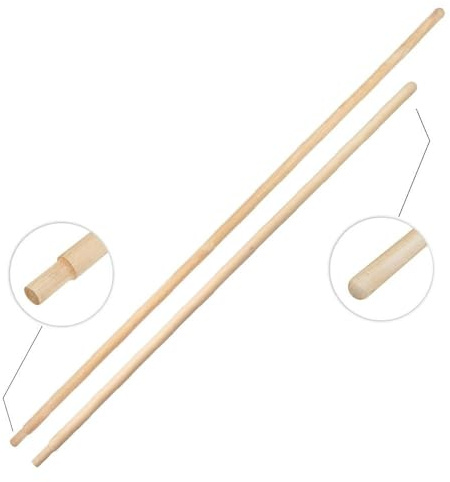 woplus Holzstiel 150cm Ø 28 mm mit Fräser unten 22mm Robuster Gerätestiel aus Hartholz ohne Gewinde | Universal Besenstiel für Straßenbesen, Rechen & Gartengeräte