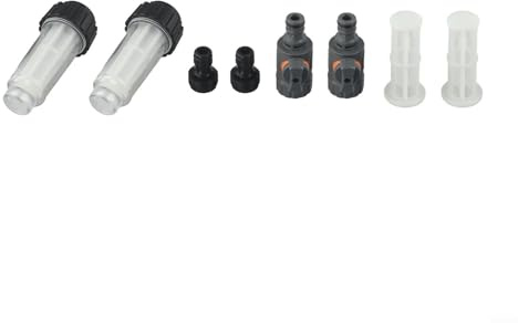 Filtro dell'acqua per camper, confezione da 2 pezzi, con valvola, per camper, roulotte, barca, filtro sedimenti in linea da 0,15 mm, pulitore dell'acqua per esterni