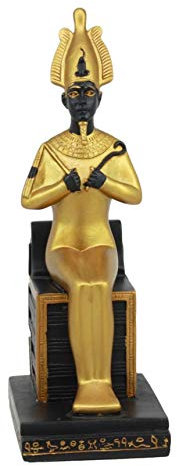 Ägyptischer Gott Afterlife Unterwelt Gottheit Osiris sitzend auf Thron Figur Skulptur