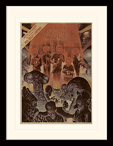 Pyramid International MP11370P-PL Star Wars (Mos Eisley Cantina Aged) montiert und gerahmt, Mounted 250 GSM Paperwrap MDF, Mehrfarbig, 44 x 33 x 4 cm